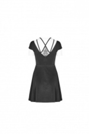  Lace Stitching Cover Sleeve Dress Punk Rave OPQ-378LQF/BK -  