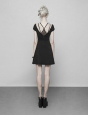 Lace Stitching Cover Sleeve Dress Punk Rave OPQ-378LQF/BK -  