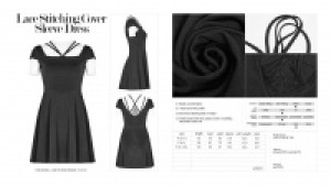  Lace Stitching Cover Sleeve Dress Punk Rave OPQ-378LQF/BK -  