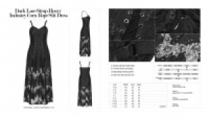  Dark Lace Strap Heavy Industry Corn Rope Slit Dress Punk Rave OPQ-379LQF/BK -  