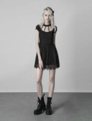  Punk Sexy Dark Knit Lace Dress Punk Rave OPQ-385LQF/BK -  