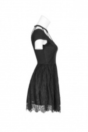  Punk Sexy Dark Knit Lace Dress Punk Rave OPQ-385LQF/BK -  