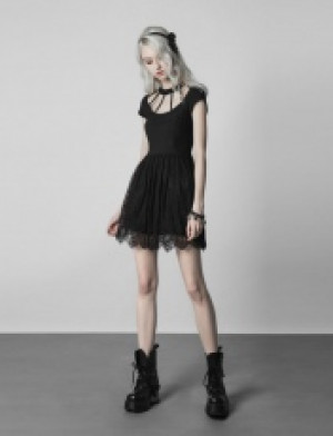  Punk Sexy Dark Knit Lace Dress Punk Rave OPQ-385LQF/BK -  