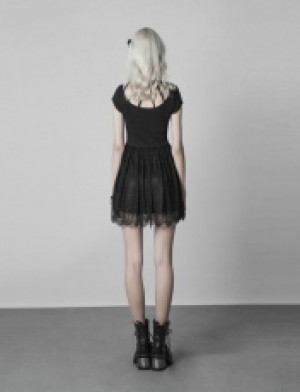  Punk Sexy Dark Knit Lace Dress Punk Rave OPQ-385LQF/BK -  