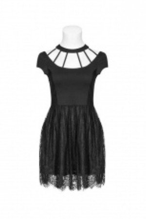  Punk Sexy Dark Knit Lace Dress Punk Rave OPQ-385LQF/BK -  