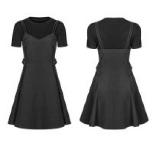  Fake Two Piece Strap Dress Punk Rave OPQ-393LQF/BK -  