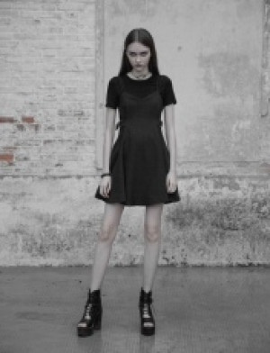  Fake Two Piece Strap Dress Punk Rave OPQ-393LQF/BK -  