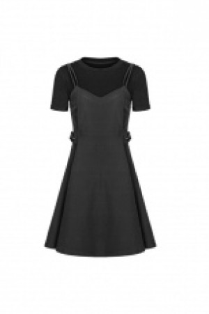  Fake Two Piece Strap Dress Punk Rave OPQ-393LQF/BK -  