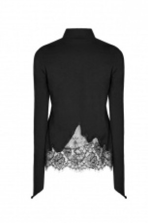  Goth Lace Irregular Hollow-out Long Sleeve T-shirt -  3