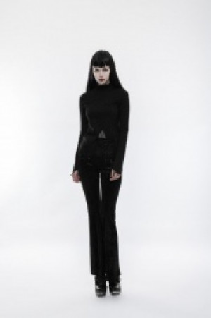  Goth Lace Irregular Hollow-out Long Sleeve T-shirt -  6