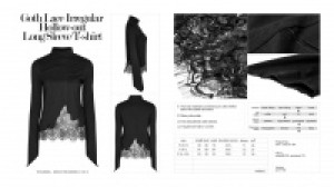  Goth Lace Irregular Hollow-out Long Sleeve T-shirt -  8