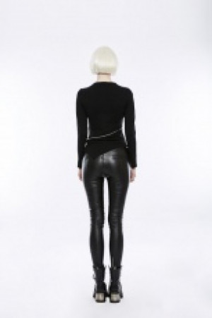  Goth Slim zipper Decoration T-shirt -  5