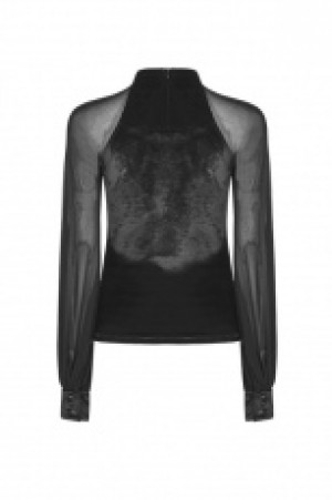  Gothic Velvet Mesh T-shirt -  3
