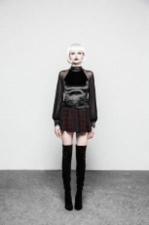  Gothic Velvet Mesh T-shirt -  5