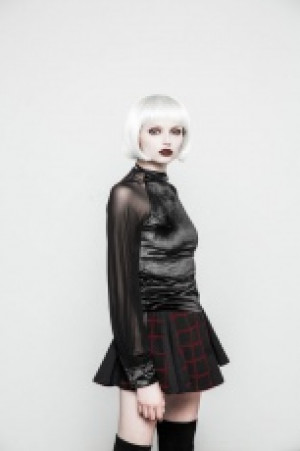  Gothic Velvet Mesh T-shirt -  4