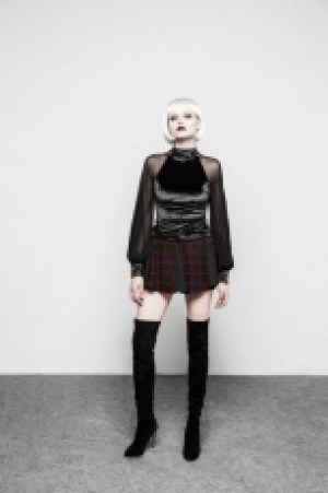  Gothic Velvet Mesh T-shirt -  6