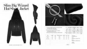  Slim Big Wizard Hat Short Jacket Punk Rave OPT-204WYF/BK -  