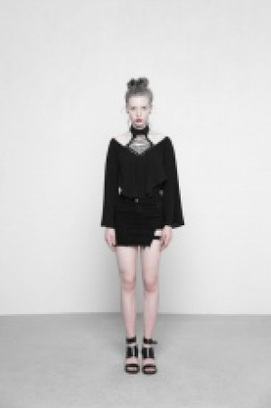  Geometrical Irregular Sexy Long T-shirt -  4