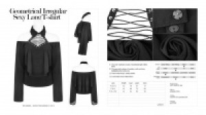  Geometrical Irregular Sexy Long T-shirt -  8