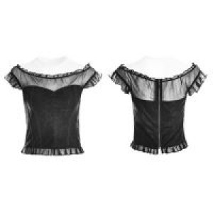  Off Shoulder Lace Tops Punk Rave OPT-221TDF/BK -  