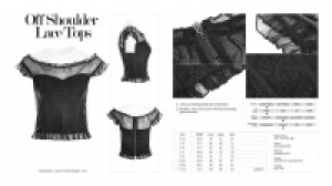  Off Shoulder Lace Tops Punk Rave OPT-221TDF/BK -  