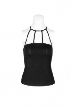  Punk Minimalist Sexy Strap Bottom Vest Punk Rave OPT-224TDF/BK -  