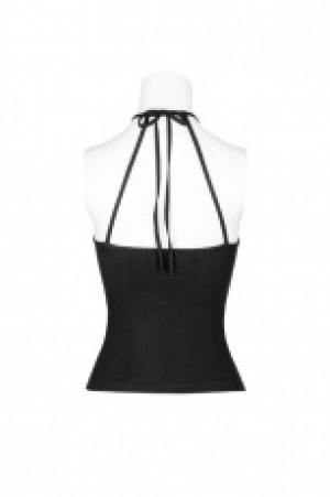  Punk Minimalist Sexy Strap Bottom Vest Punk Rave OPT-224TDF/BK -  