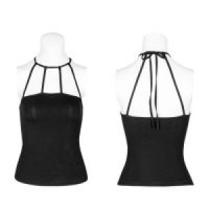  Punk Minimalist Sexy Strap Bottom Vest Punk Rave OPT-224TDF/BK -  