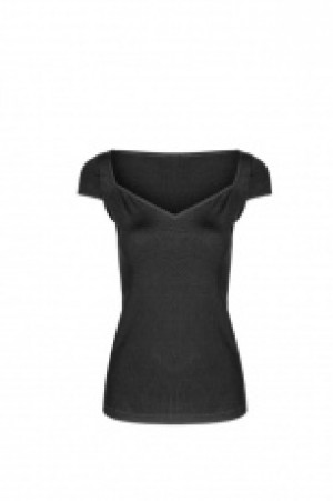  Big Collar Tight Knit Blouse Punk Rave OPT-232TDF/BK -  
