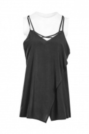  Punk Back Linear design Two Wear Strap Vest Punk Rave OPT-233TDF/BK -  