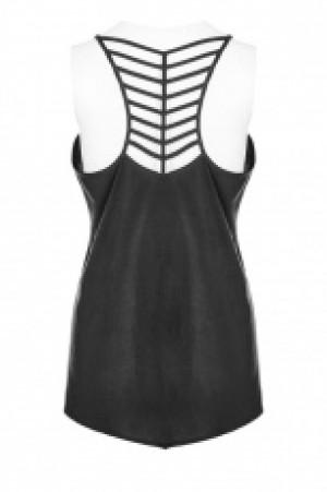  Punk Back Linear design Two Wear Strap Vest Punk Rave OPT-233TDF/BK -  
