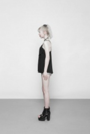  Punk Back Linear design Two Wear Strap Vest Punk Rave OPT-233TDF/BK -  