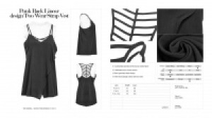  Punk Back Linear design Two Wear Strap Vest Punk Rave OPT-233TDF/BK -  