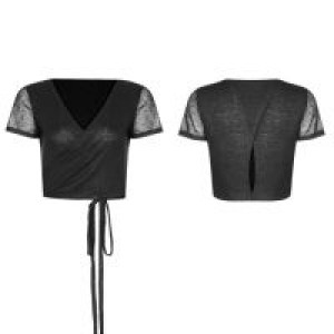  Bandage Halter Simple T-shirt Punk Rave OPT-243TDF/BK -  