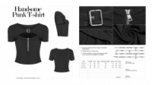  Handsome Punk T-shirt Punk Rave OPT-250TDF/BK -  