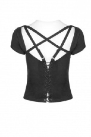  Dark Geometric type Roping T-shirt Punk Rave OPT-251TDF/BK -  