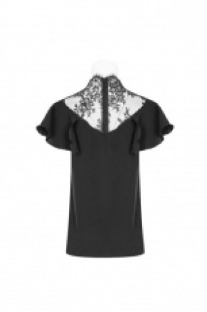  Gothic lace temperament Short Sleeve T-shirt Punk Rave OPT-254TDF/BK -  