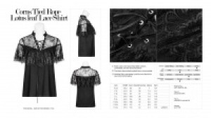  Corns Tied Rope Lotus leaf Lace Shirt Punk Rave OPT-265TDF/BK -  