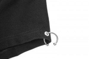  Square Collar Short Sleeve Knit Cardigan T-shirt Punk Rave OPY-317ZDF/BK -  