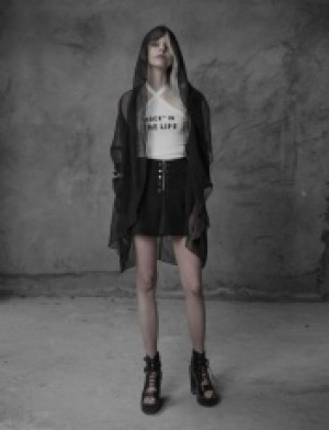  Minimalist Chiffon Coat With Big wizard hat Punk Rave OPY-319XCF/BK -  