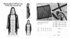  Minimalist Chiffon Coat With Big wizard hat Punk Rave OPY-319XCF/BK -  
