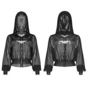  Dark chiffon Short Coat with Cap Punk Rave OPY-320XDF/BK -  