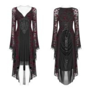  Gothic Goddess Classical Mid-length Dress Punk Rave OQ-388LQF/BK-RD -  
