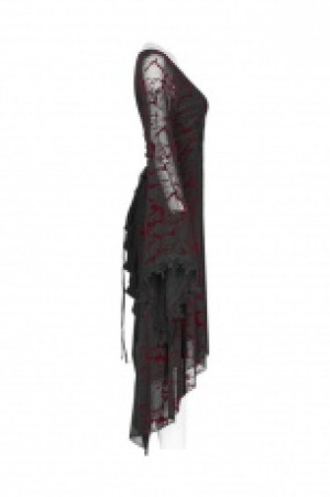  Gothic Goddess Classical Mid-length Dress Punk Rave OQ-388LQF/BK-RD -  