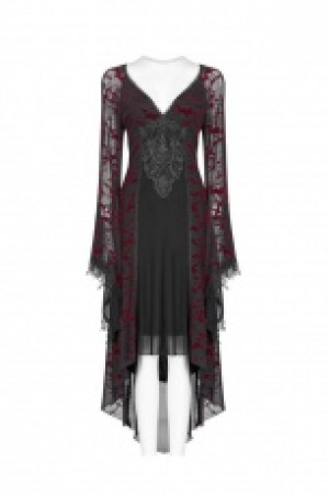  Gothic Goddess Classical Mid-length Dress Punk Rave OQ-388LQF/BK-RD -  