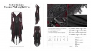  Gothic Goddess Classical Mid-length Dress Punk Rave OQ-388LQF/BK-RD -  