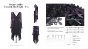  Gothic Goddess Classical Mid-length Dress Punk Rave OQ-388LQF/BK-VI -  