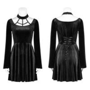  Gothic Daily Velvet Dress Punk Rave OQ-410LQF/BK -  