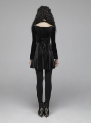  Gothic Daily Velvet Dress Punk Rave OQ-410LQF/BK -  