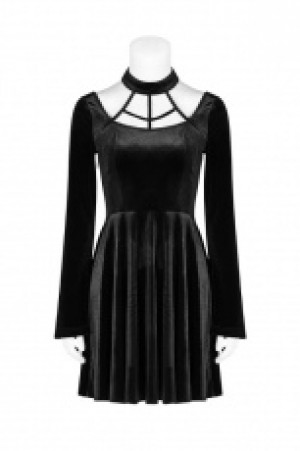  Gothic Daily Velvet Dress Punk Rave OQ-410LQF/BK -  